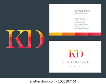K & D joint logo multi color letters with business card template