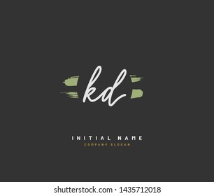 K D KD Beauty vector initial logo, handwriting logo of initial signature, wedding, fashion, jewerly, boutique, floral and botanical with creative template for any company or business.