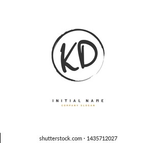 K D KD Beauty vector initial logo, handwriting logo of initial signature, wedding, fashion, jewerly, boutique, floral and botanical with creative template for any company or business.