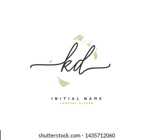 K D KD Beauty vector initial logo, handwriting logo of initial signature, wedding, fashion, jewerly, boutique, floral and botanical with creative template for any company or business.