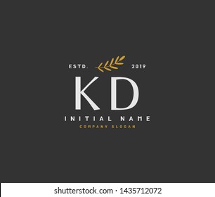 K D KD Beauty vector initial logo, handwriting logo of initial signature, wedding, fashion, jewerly, boutique, floral and botanical with creative template for any company or business.