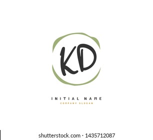 K D KD Beauty vector initial logo, handwriting logo of initial signature, wedding, fashion, jewerly, boutique, floral and botanical with creative template for any company or business.