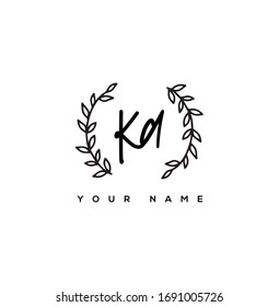  K D KD Initial letter handwriting and signature logo.	