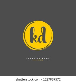 K D KD Initial logo template vector