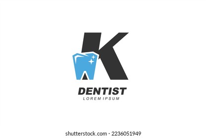 K vectores de logotipo de letra dental para su marca con estilo moderno.