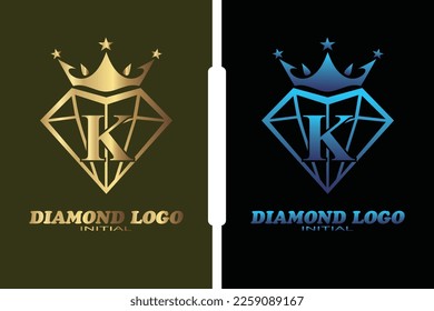 Plantilla de logotipo de la letra de diamante K para su marca.