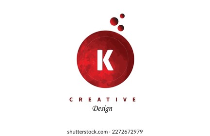 K dots letter logo icon design. Simple water color trendy symbol vector logo design on white background