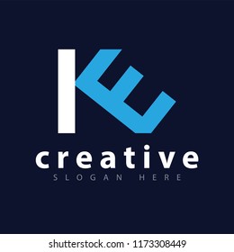 K E initial letter logo icon vector template