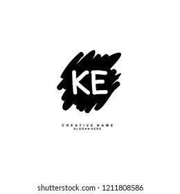 K E KE Initial abstract logo concept vector
