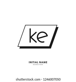 K E KE Initial logo letter with minimalist concept. Vector with scandinavian style logo.