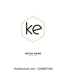 K E KE Initial logo letter with minimalist concept. Vector with scandinavian style logo.