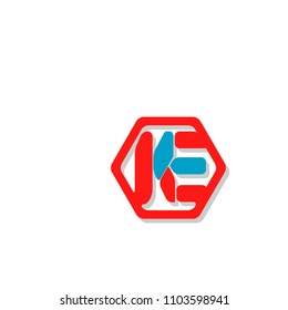 K and E letter icon logotype sign symbol illustration vector.with simple creative design.flat style.isolated background