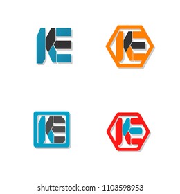 K and E letter icon logotype sign symbol illustration vector.with simple creative design.flat style.isolated background