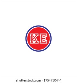 K E letter logo monogram design
