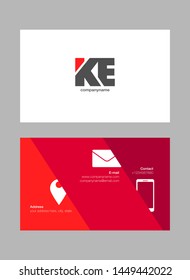 K E letters Joint logo icon with business card vector template.