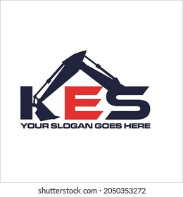 k e s excavator construction and contractor logo designs