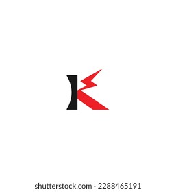 K electric power vector logo design element. Energy and thunder electricity symbol concept.Power fast speed logotype.Power font iron alphabet. Metal logo typography. Steel typographic design.
