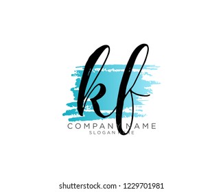 K F Initial handwriting logo vector