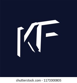 K F initial letter with negative space logo icon vector template