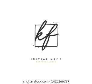 K F KF Beauty vector initial logo, handwriting logo of initial signature, wedding, fashion, jewerly, boutique, floral and botanical with creative template for any company or business.