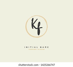 K F KF Beauty vector initial logo, handwriting logo of initial signature, wedding, fashion, jewerly, boutique, floral and botanical with creative template for any company or business.