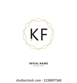 K F KF Initial logo letter with minimalist concept. Vector with scandinavian style logo.