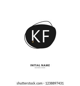 K F KF Initial logo letter with minimalist concept. Vector with scandinavian style logo.