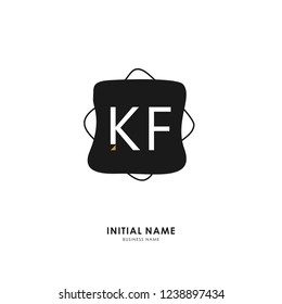 K F KF Initial logo letter with minimalist concept. Vector with scandinavian style logo.
