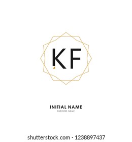 K F KF Initial logo letter with minimalist concept. Vector with scandinavian style logo.