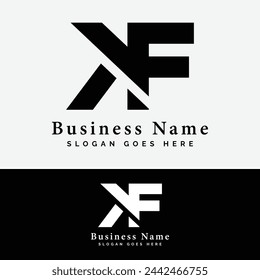 K, F, KF letter Logo Design. Alphabet KF initial logo vector Illustration