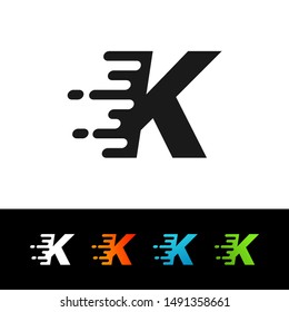 K Fast Logo, K Speed Logo, Vector, Illustration.