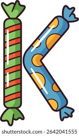 K font letter sweet candy