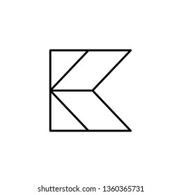K Font logo. Modern design vector font for title, header, lettering. Corporate Vector abc technology typeface. 