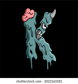K Font Monster Typography Design