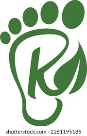diseño del logotipo de la hoja de pie k
