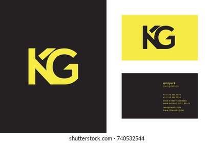 K G double letter logo design with business card template