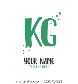 K G Handwritten logo template
