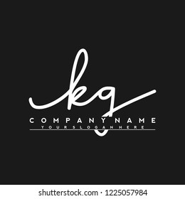 K G Initial handwriting logo vector