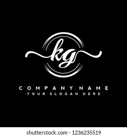 K G Initial handwriting logo vector