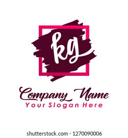 K G Initial handwriting logo vector
