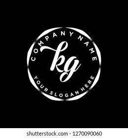 K G Initial handwriting logo vector