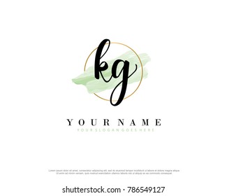 K G Initial water color logo template vector