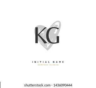 K G KG Beauty vector initial logo, handwriting logo of initial signature, wedding, fashion, jewerly, boutique, floral and botanical with creative template for any company or business.