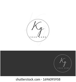  K G KG Initial letter handwriting and signature logo.	
