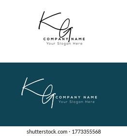 K G KG Letra inicial letra manuscrita y logotipo de la firma.	
