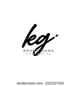 K G KG Initial letter handwriting and signature vector logo