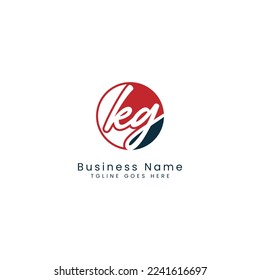 K G KG Initial letter handwritten and signature vector image template in round shape logo