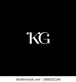 K G letter logo abstract design on black color background. kg monogram