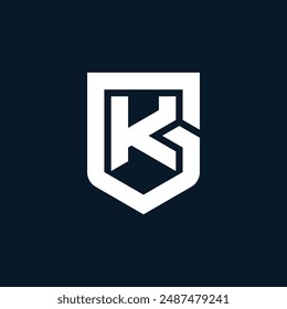 K and G logo design shield