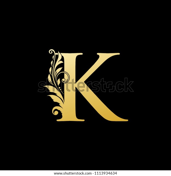 K Gold Letter Logo Luxury Floral Stock Vector (Royalty Free) 1113934634